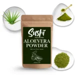 100% Natural Aloe Vera Powder by Sushi Industries ; Herbal Moisturizer for Glowing Skin & Silky Hair