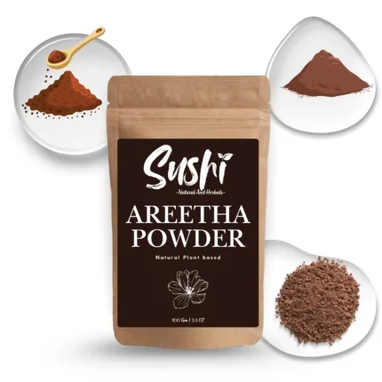 100% Natural Areetha Powder by Sushi Industries ; Herbal Shampoo Alternative for Clean Scalp & Strong Hair