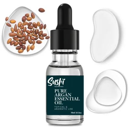 100% Pure Argan Essential Oil by Sushi Industries ; Cold-Pressed Moroccan Oil for Hair Shine, Skin Hydration & Anti-Aging