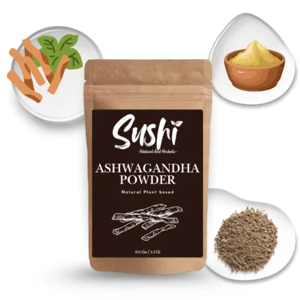 100% Natural Ashwagandha Powder by Sushi Industries ; Herbal Supplement for Stress Relief, Immunity & Stamina