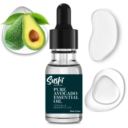 100% Pure Avocado Essential Oil by Sushi Industries ; Cold-Pressed Oil for Hydrated Skin, Shiny Hair & Natural Nourishment