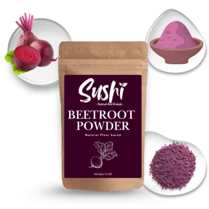 100% Natural Beetroot Powder by Sushi Industries ; Herbal Skin Glow & Lip Care Powder for Beauty & Wellness