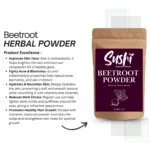 100% Natural Beetroot Powder by Sushi Industries ; Herbal Skin Glow & Lip Care Powder for Beauty & Wellness