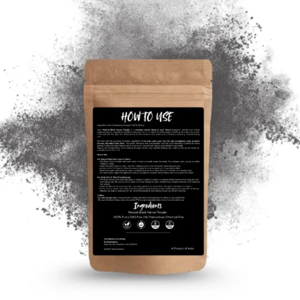 100% Natural Black Henna Powder by Sushi Industries ; Herbal Hair Color for Deep Black Shade ; Chemical-Free & Nourishing Dye