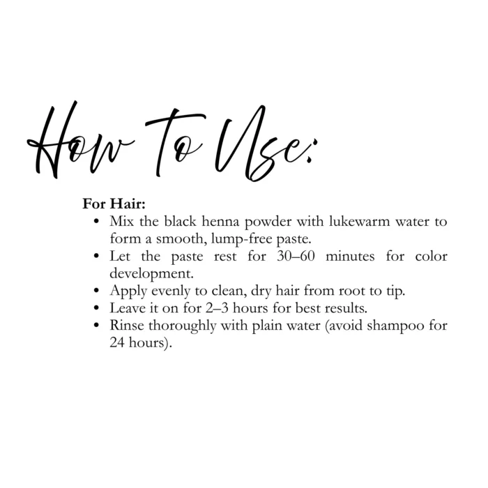100% Natural Black Henna Powder by Sushi Industries ; Herbal Hair Color for Deep Black Shade ; Chemical-Free & Nourishing Dye