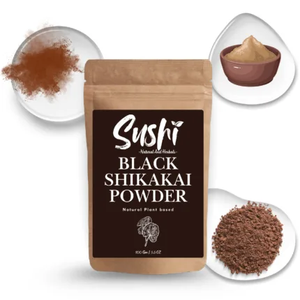 100% Natural Black Shikakai Powder by Sushi Industries ; Herbal Hair Wash & Scalp Nourisher for Healthy Hair Growth