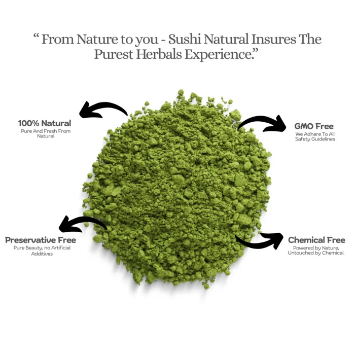 100% Natural Brahmi Powder by Sushi Industries ; Herbal Memory Booster & Hair Strengthener for Mind & Body Wellness