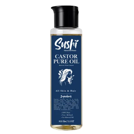 Sushi 100% Pure Castor Oil – Cold-Pressed, Non-Refined, Chemical-Free Oil for Thick Hair & Glowing Skin