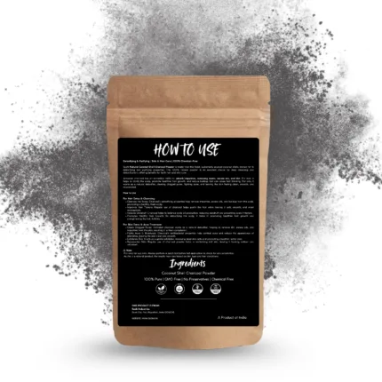 100% Natural Coconut Shell Charcoal Powder by Sushi Industries ; Herbal Deep Cleanser for Skin, Scalp & Teeth Whitening