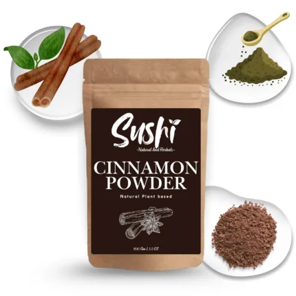 100% Natural Cinnamon Powder by Sushi Industries ; Herbal Spice for Glowing Skin, Hair Care & Digestive Health