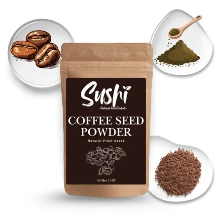 100% Natural Coffee Seed Powder by Sushi Industries ; Herbal Scrub Ingredient for Glowing Skin & Firm Texture