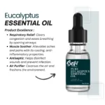 100% Pure Eucalyptus (Nilgiri) Essential Oil by Sushi Industries ; Steam-Distilled Herbal Oil for Respiratory Support & Muscle Relief