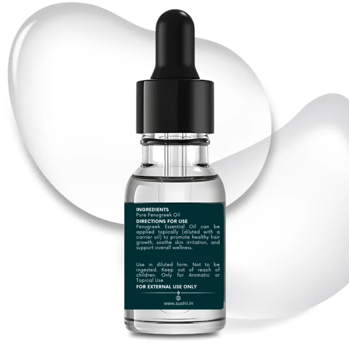 100% Pure Fenugreek Essential Oil by Sushi Industries ; Ayurvedic Oil for Hair Strength, Glowing Skin & Hormonal Balance