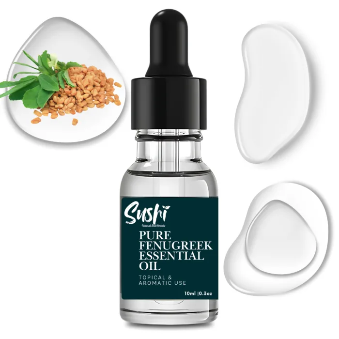 100% Pure Fenugreek Essential Oil by Sushi Industries ; Ayurvedic Oil for Hair Strength, Glowing Skin & Hormonal Balance