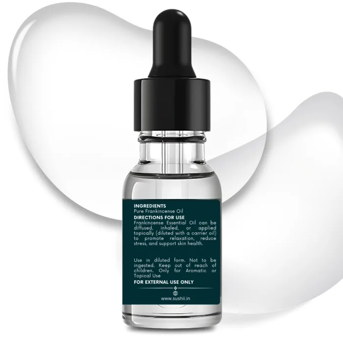 100% Pure Frankincense Essential Oil by Sushi Industries ; Sacred Herbal Oil for Meditation, Wrinkle Reduction & Emotional Balance