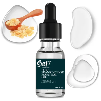 100% Pure Frankincense Essential Oil by Sushi Industries ; Sacred Herbal Oil for Meditation, Wrinkle Reduction & Emotional Balance