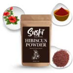 100% Natural Hibiscus Powder by Sushi Industries ; Herbal Flower Powder for Hair Growth, Shine & Skin Brightening