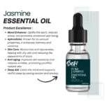 100% Pure Jasmine Essential Oil by Sushi Industries ; Romantic Floral Aroma for Emotional Balance, Skin Radiance & Relaxation