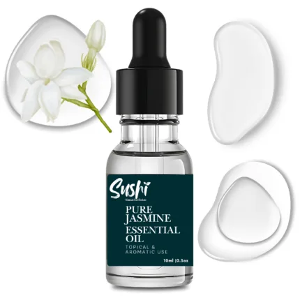 100% Pure Jasmine Essential Oil by Sushi Industries ; Romantic Floral Aroma for Emotional Balance, Skin Radiance & Relaxation