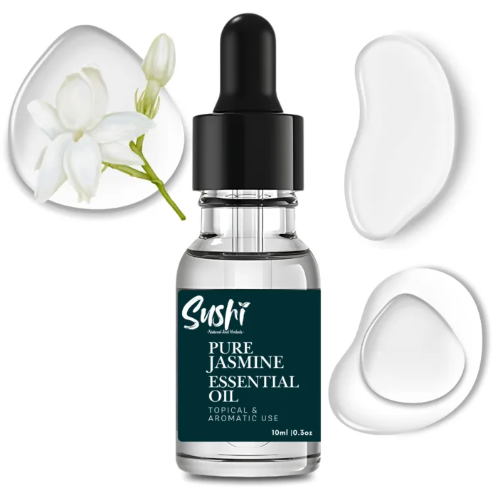 100% Pure Jasmine Essential Oil by Sushi Industries ; Romantic Floral Aroma for Emotional Balance, Skin Radiance & Relaxation