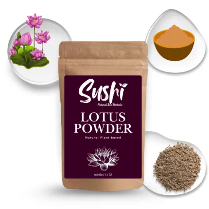 100% Natural Lotus Powder by Sushi Industries ; Herbal Flower Powder for Skin Brightening & Youthful Complexion