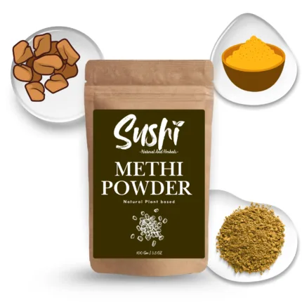 100% Natural Methi Powder by Sushi Industries ; Herbal Remedy for Hair Fall Control, Dandruff & Metabolic Support