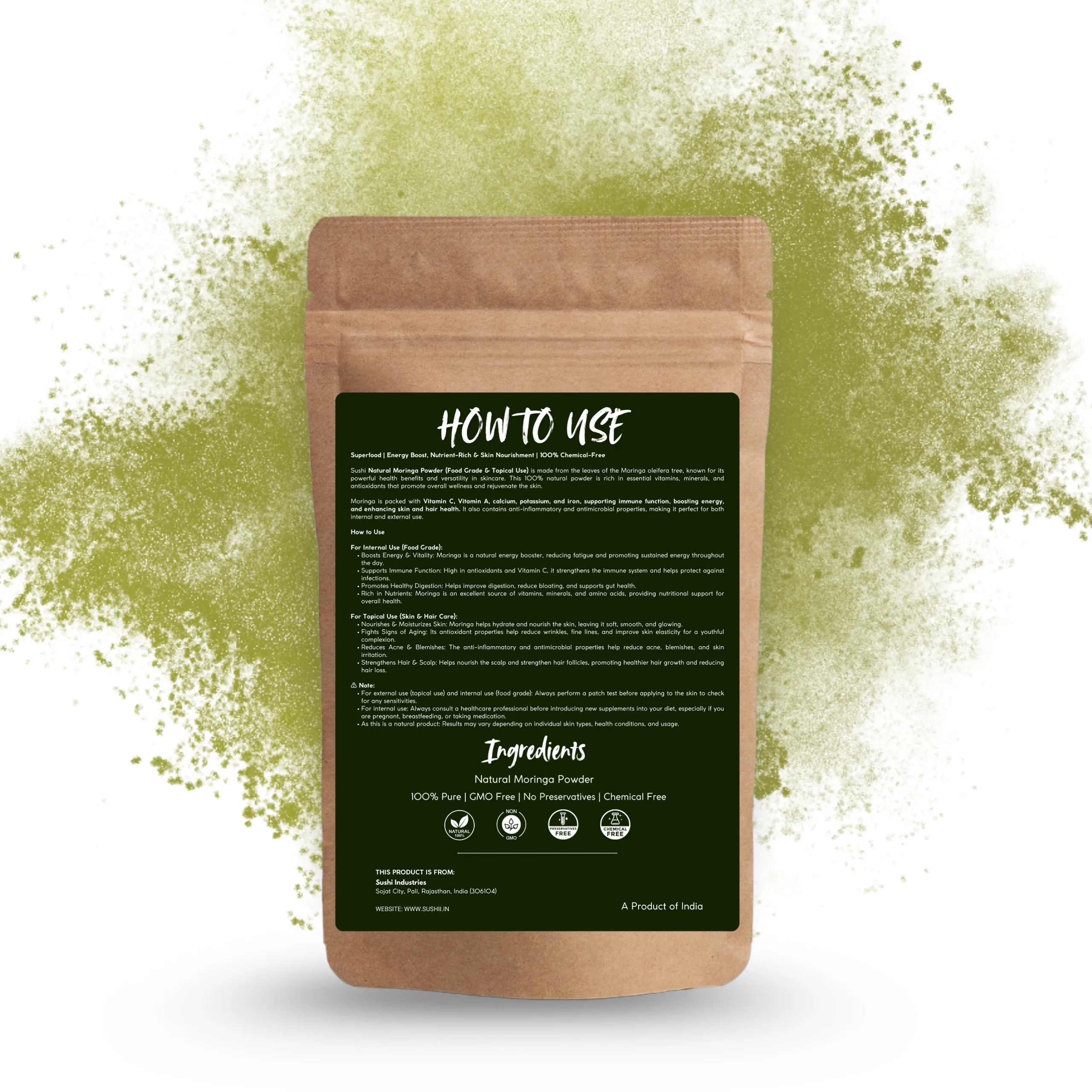 Moringa Powder – The Ultimate Superfood for Hair, Skin & Wellness - Gallery Image