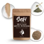 100% Natural Multani Mitti Powder by Sushi Industries ; Herbal Clay Mask for Clear Skin, Oil Control & Detox