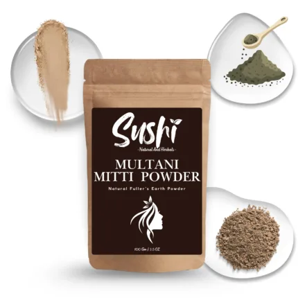 100% Natural Multani Mitti Powder by Sushi Industries ; Herbal Clay Mask for Clear Skin, Oil Control & Detox