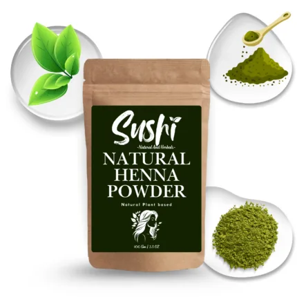 100% Natural Henna Powder by Sushi Industries ; Herbal Mehndi for Hair Coloring & Conditioning ; Safe Ayurvedic Hair Care