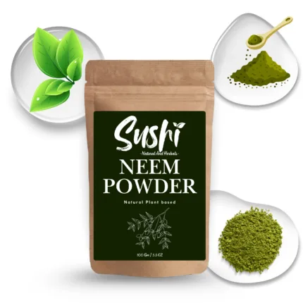 100% Natural Neem Powder by Sushi Industries ; Herbal Solution for Pimples, Itchy Scalp & Detox Skincare