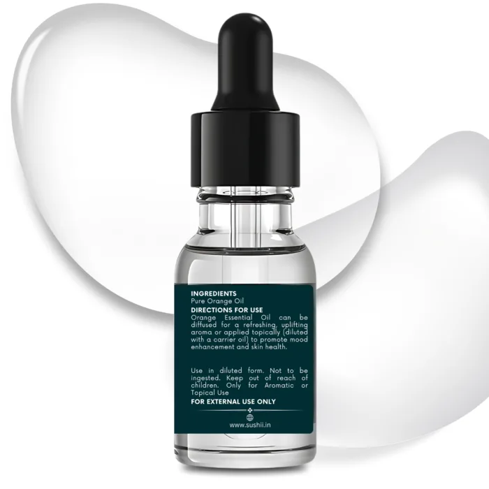 100% Pure Orange Essential Oil by Sushi Industries ; Energizing Citrus Aroma for Glowing Skin, Mood Boost & Aromatherapy