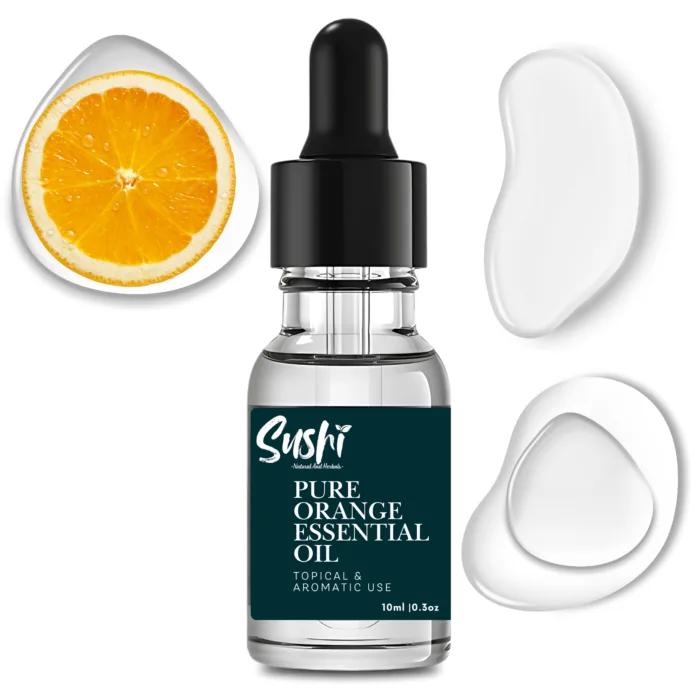 100% Pure Orange Essential Oil by Sushi Industries ; Energizing Citrus Aroma for Glowing Skin, Mood Boost & Aromatherapy