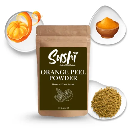 100% Natural Orange Peel Powder by Sushi Industries ; Herbal Skin Cleanser & Vitamin C Face Mask for Radiant Skin