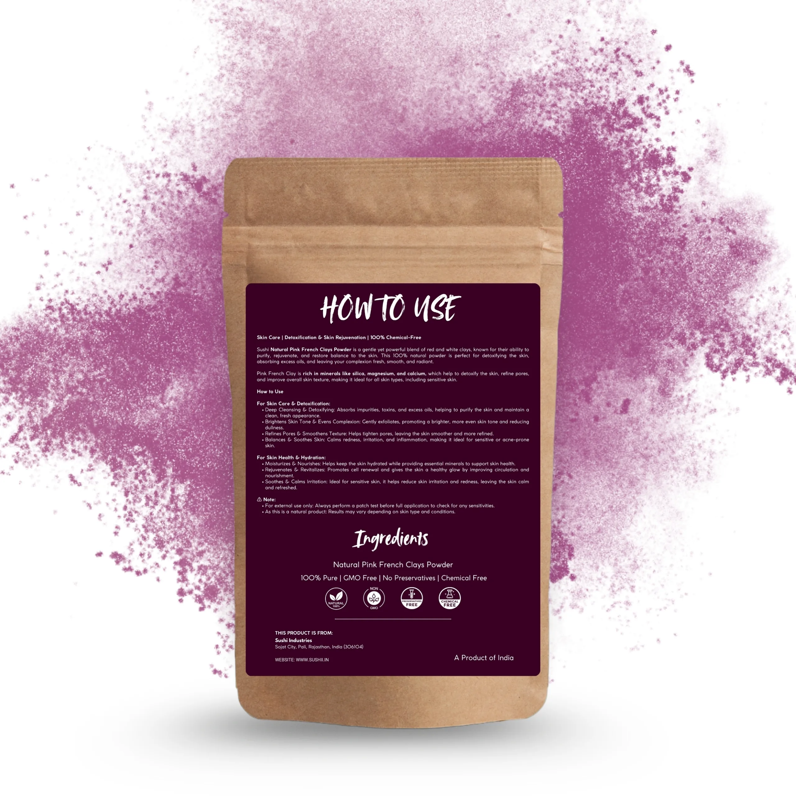 Pink French Clay Powder – The Ultimate Glow & Detox for Skin & Hair - Gallery Image