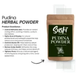 100% Natural Pudina (Mint) Powder by Sushi Industries ; Herbal Cooling Remedy for Skin Irritation & Scalp Care