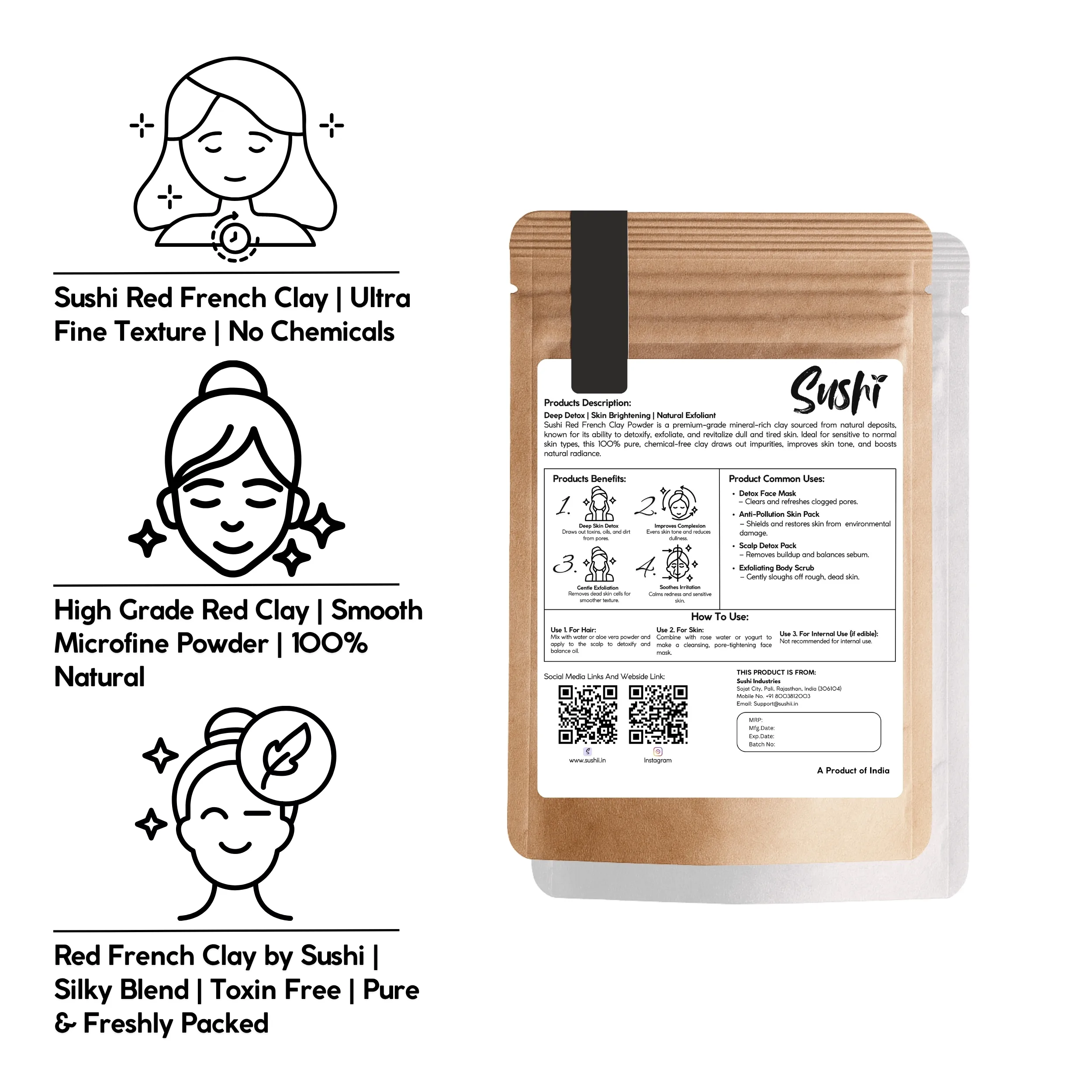 Red French Clay Powder – The Perfect Detox & Glow for Skin & Hair - Gallery Image
