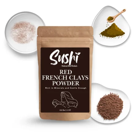 100% Natural Red French Clay Powder by Sushi Industries ; Rejuvenating Clay for Radiant Skin ; Deep Cleansing & Nourishing Face Mask