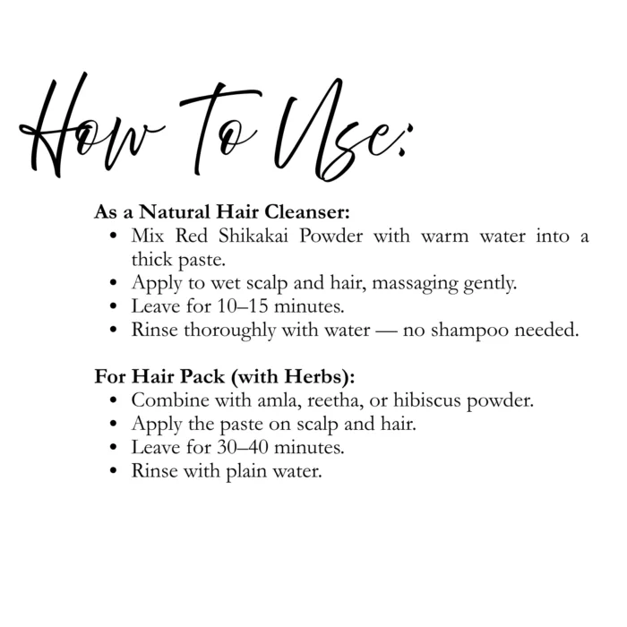 100% Natural Red Shikakai Powder by Sushi Industries ; Herbal Shampoo Alternative for Hair Growth & Scalp Health
