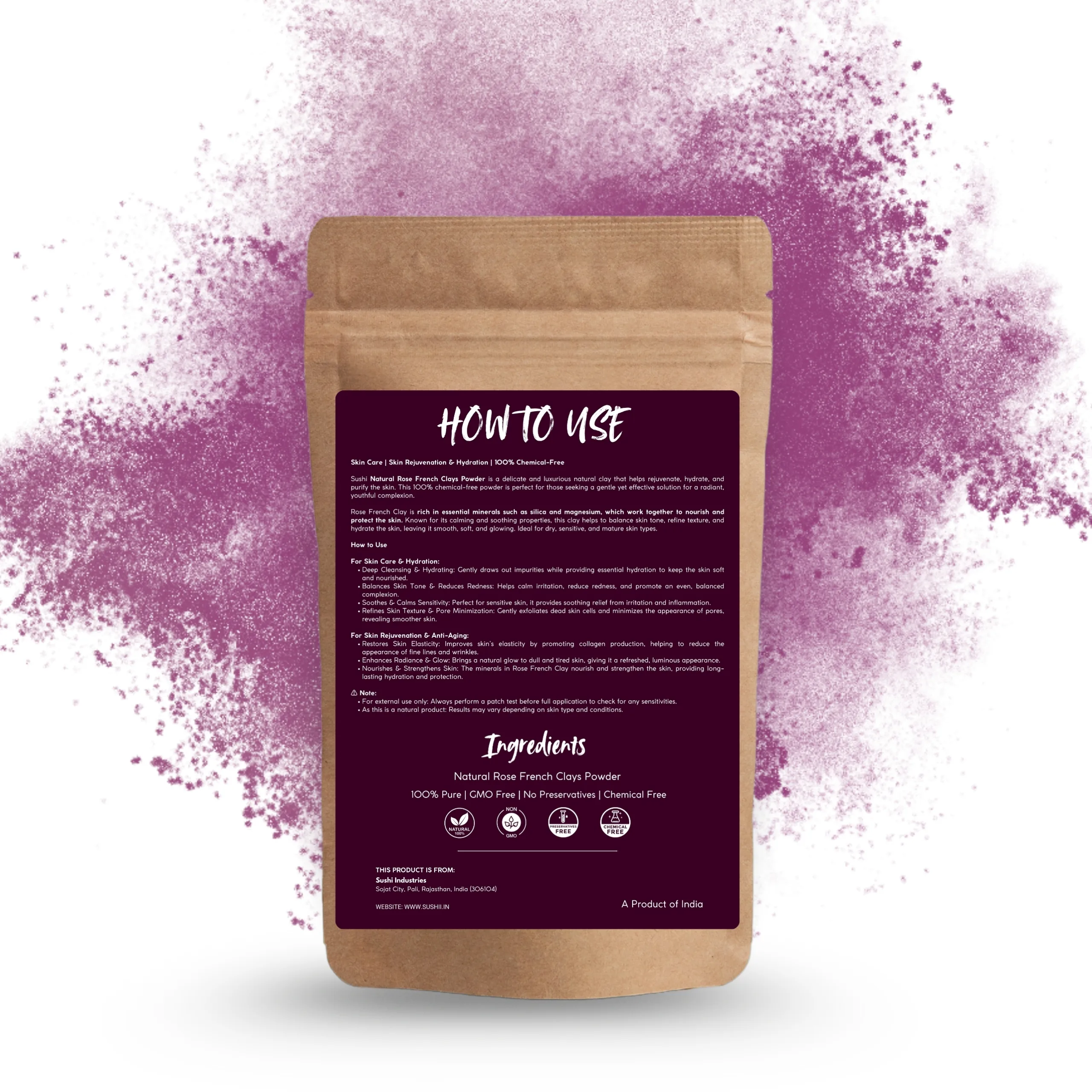 Rose French Clay Powder – The Ultimate Detox for Glowing Skin & Healthy Hair - Gallery Image