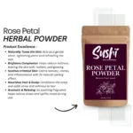 100% Natural Rose Petal Powder by Sushi Industries ; Floral Face Cleanser & Toner ; Ayurvedic Skin Softening & Brightening Powder
