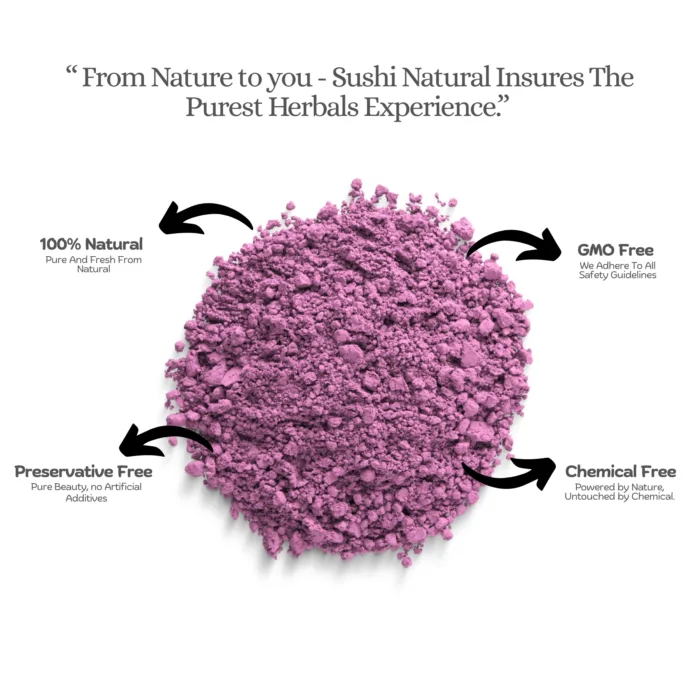100% Natural Rose Petal Powder by Sushi Industries ; Floral Face Cleanser & Toner ; Ayurvedic Skin Softening & Brightening Powder
