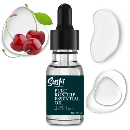 100% Pure Rosehip Essential Oil by Sushi Industries ; Herbal Face Oil for Scars, Wrinkles & Skin Repair