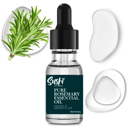 100% Pure Rosemary Essential Oil by Sushi Industries ; Ayurvedic Oil for Hair Strength, Memory Support & Aromatherapy