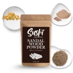 100% Natural Sandalwood Powder by Sushi Industries ; Ayurvedic Skin Cooling & Brightening Powder ; Herbal Solution for Tan & Blemishes