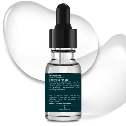 100% Pure Tea Tree Essential Oil by Sushi Industries ; Herbal Antibacterial Oil for Acne Care, Dandruff Control & Aromatherapy