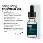 100% Pure Ylang Ylang Essential Oil by Sushi Industries ; Calming Floral Oil for Stress Relief, Glowing Skin & Hair Nourishment