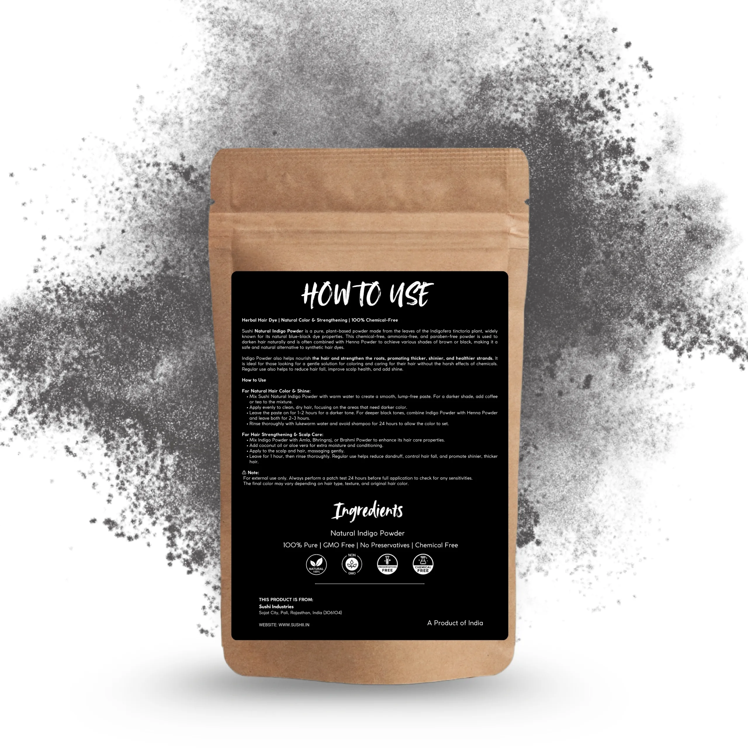 Natural Indigo Powder is the ideal organic dye For deep, natural black hair, silky & smooth hair - Gallery Image