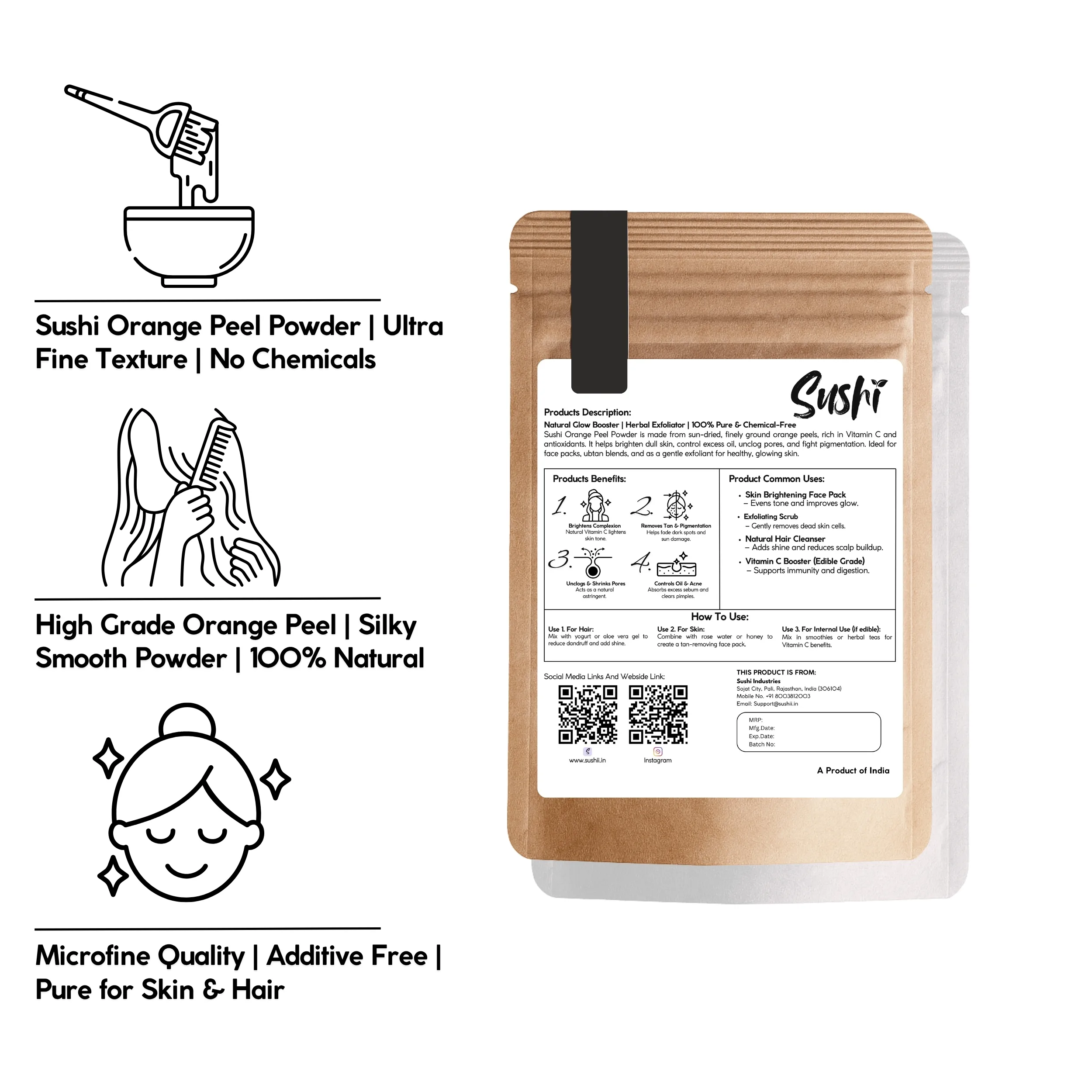 Orange Peel Powder – The Perfect Herbal Boost for Hair, Skin & Wellness - Gallery Image