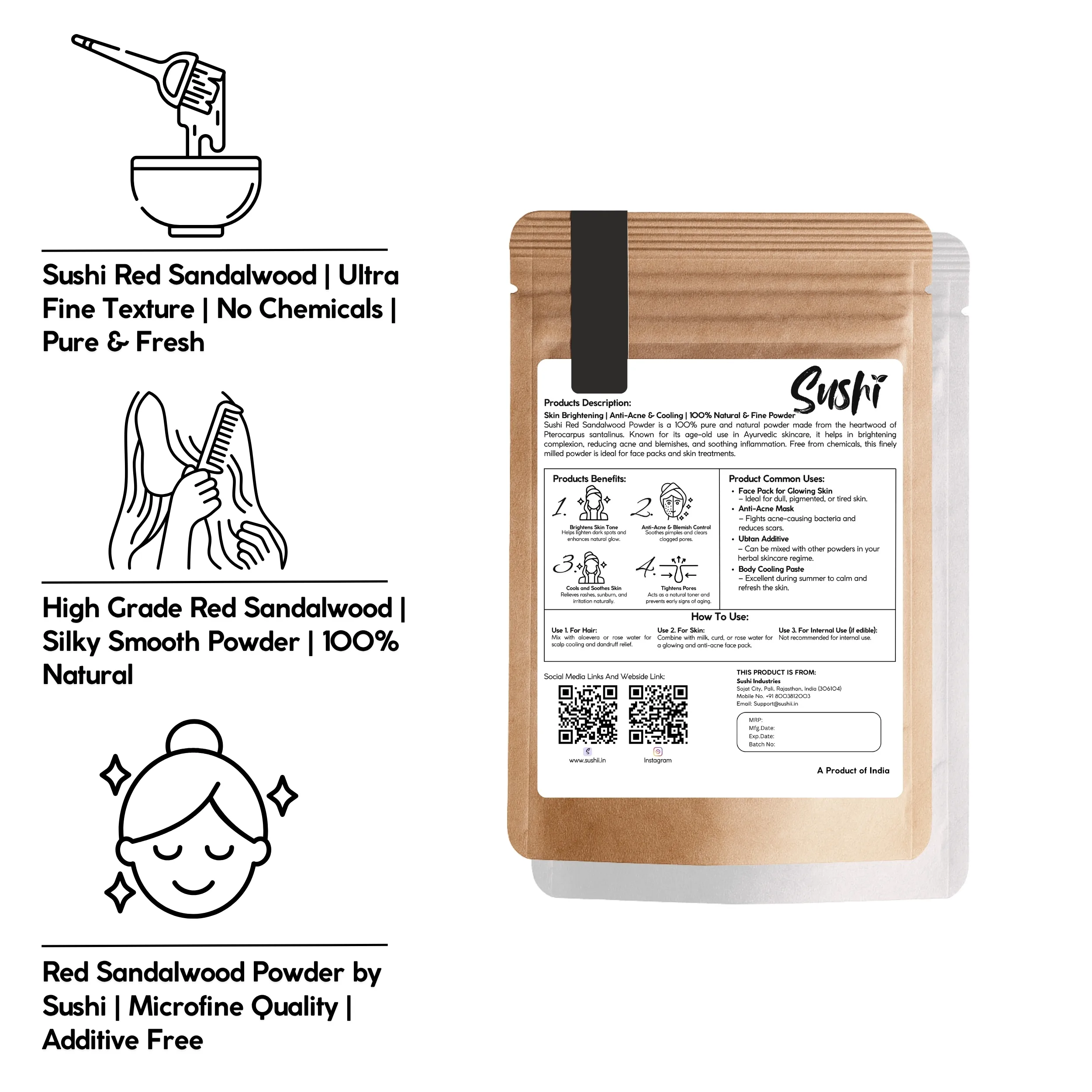 Red Sandalwood Powder – The Ultimate Herbal Glow Booster for Hair & Skin - Gallery Image